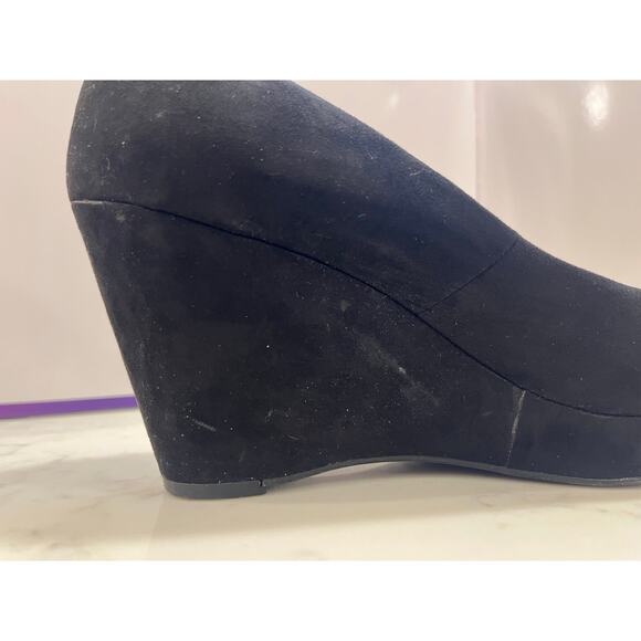Suede Black Wedges Size 8 - Ana - Kenny - Excellent Condition - Picture 8 of 8